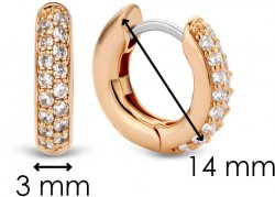 TI SENTO Rose Gold Cubic Zirconia Huggies Earrings 7210ZR
