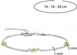 Silver and Gold Plated Cubic Zirconia Bracelet 230277ZY