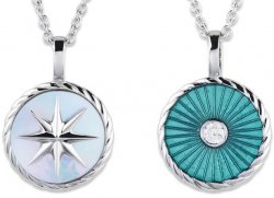 Unique Silver Star Necklace with Mother of Pearl and Cubic Zirconia
