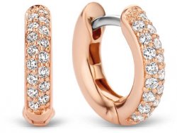 TI SENTO Rose Gold Cubic Zirconia Huggies Earrings 7210ZR