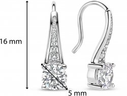 Silver Cubic Zirconia Drop Earings 7948ZI