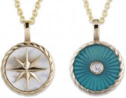 Unique Silver and Gold Plated Star Necklace with Mother of Pearl and Cubic Zirconia