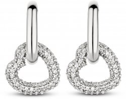 Silver Pave Set Cubic Zirconia Drop Earings 7918ZI