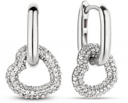 Silver Pave Set Cubic Zirconia Drop Earings 7918ZI