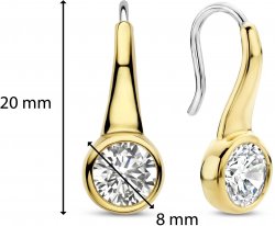 Silver and Gold Plated Circle Cubic Zirconia Drop Earings 7951ZY