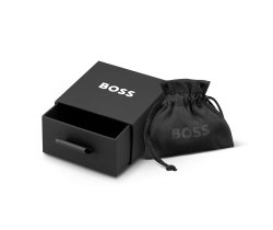 Boss Women's Tessa Rose Coloured Chunky Paper Link Earrings With Boss Logo