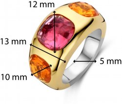 Gold Plated Chunky Three Stone Ring 122850R