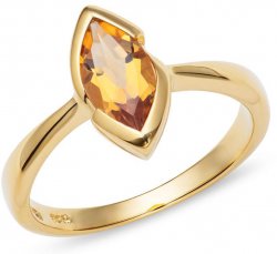 Unique Silver and Gold Plated Marquise Golden Citrine Ring