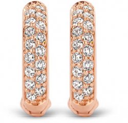 TI SENTO Rose Gold Cubic Zirconia Huggies Earrings 7210ZR
