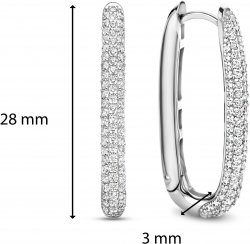 TI SENTO Silver Cubic Zirconia Large Oval Hoops 7902ZI