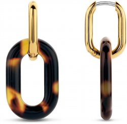 TI SENTO Gold and Tortoise Shell Earrings 7830TU