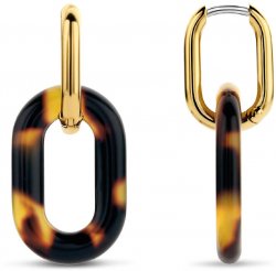 TI SENTO Gold and Tortoise Shell Earrings 7830TU