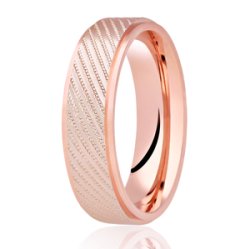 Amber 14ct Rose Gold Light Flat Court Diamond Cut Wedding Ring