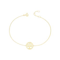 9ct Gold Tree Of Life Chain Bracelet 