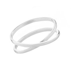 Silver Crossover Ring 