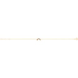 9ct Gold Crescent Moon Rainbow Chain Bracelet 