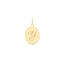 9ct Gold Initial Oval Pendant 