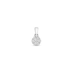 Diamond Cluster Pendant In 9ct White Gold 
