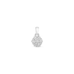 Diamond Cluster Pendant In 9ct White Gold 