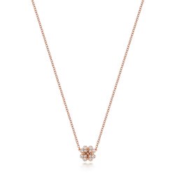 Diamond Clover Necklace In 18ct Rose Gold 