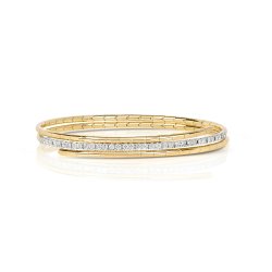 Diamond Twist Bangle In 18ct Gold 