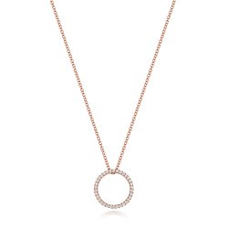 Diamond Circle Necklace In 18ct Rose Gold 