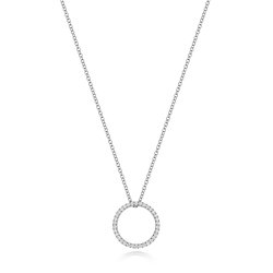 Diamond Circle Necklace In 18ct White Gold 