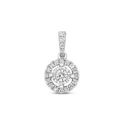 Diamond Illusion Pendant In 9ct White Gold 
