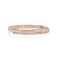 Diamond Twist Bangle In 18ct Rose Gold 