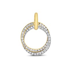 Diamond Interlocking Circle Pendant In 18ct Gold 