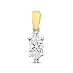 Diamond Illusion Marquise Pendant In 9ct Gold 