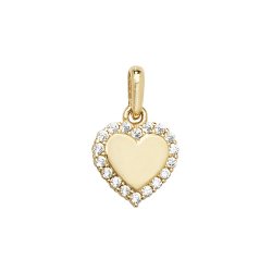 9ct Gold Cz Halo Heart Pendant 