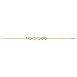 9ct Gold Triple Infinity Bracelet 