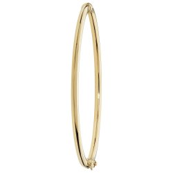 9ct Gold Plain Hinged Bangle 