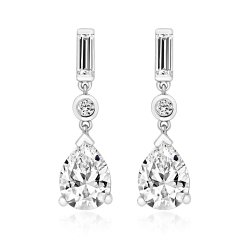 Triple Baguette Top And Pear Shape Drop Earring LEG0024