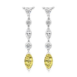 Triangle Top And Yellow Marquise Bottom Jointed Drop Earring LEG0041Y