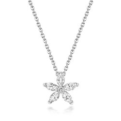 Marquise Flower Style Pendant And Run Through Chain LPG0004