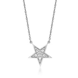 Pave Set Star Pendant On Fixed Chain LPG0005