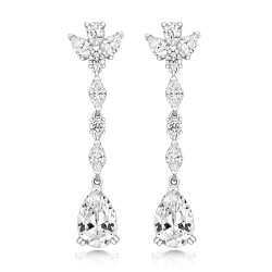 Triple Pear Top With Pear Bottom Claw Set Drop Earrings LEG0065