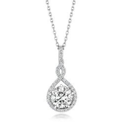 Round Centre Halo Style Crossover Pendant And Run Through Chain LPG0014