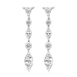 Triangle Top And Marquise Bottom Jointed Drop Earrings LEG0041