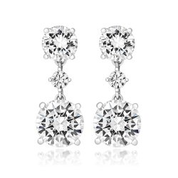 Triple Rounds Claw Set Drop Earrings LEG0025