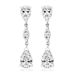 Triple Pear And Marquise Drop Earrings LEG0037