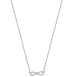Diamond Infinity Necklace In 18ct White Gold 