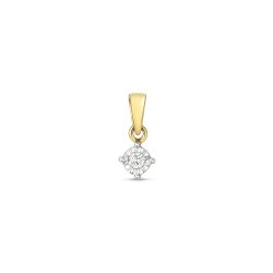 Diamond Illusion Set Pendant In 9ct Gold 