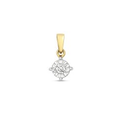Diamond Illusion Set Pendant In 9ct Gold 