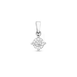 Diamond Illusion Set Pendant In 9ct White Gold 