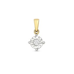 Diamond Illusion Set Pendant In 9ct Gold 