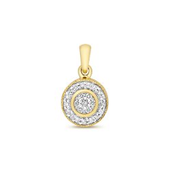 Diamond Set Around Pendant In 9ct Gold 