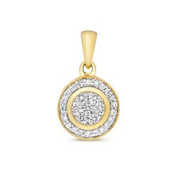 Diamond Set Around Pendant In 9ct Gold 
